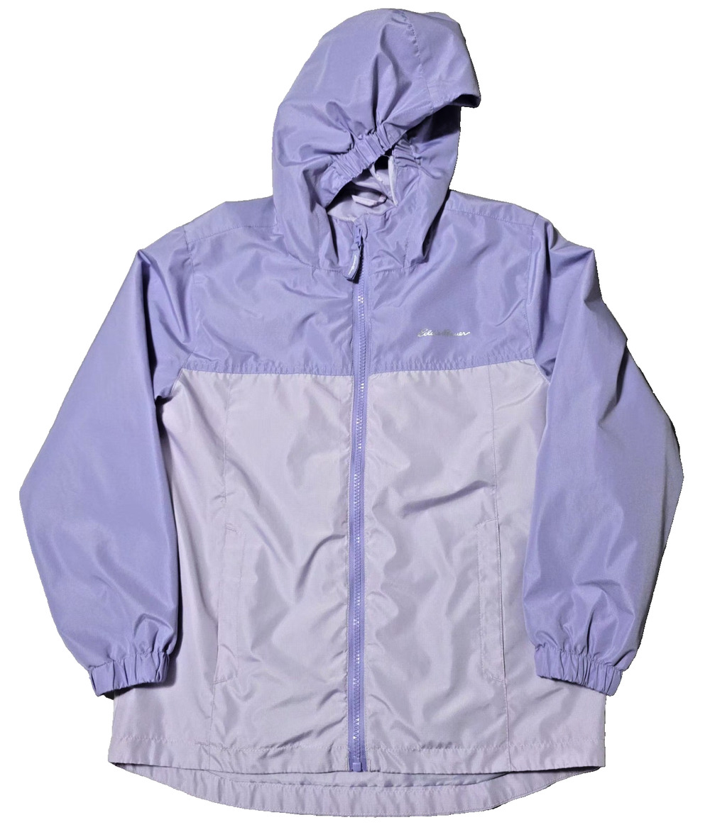 Eddie Bauer Kids Windbreaker Jacket Hooded Purple Two-Tone Size M 10/12 Girl's
